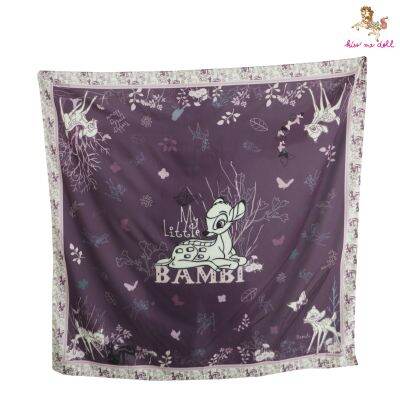 Kiss Me Doll - Disney ลาย Bambi into the meadow ขนาด 100x100 cm.ผ้าพันคอ/ผ้าคลุมไหล่