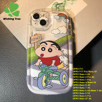 Crayon Shin-Chan เคสมือถือโปร่งแสงสำหรับ OPPO F11 Reno 4 4F Reno 4 Pro Reno 5F Reno 6 Reno 7 Reno 8 8T 8 Pro ฝาครอบป้องกันนิ่ม TPU ป้องกันการตก