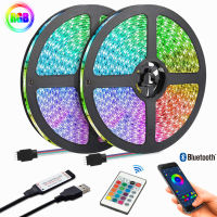 1-10เมตรหลอดไฟ Led Strip RGB อินฟราเรดบลูทูธที่มี24คีย์ควบคุมส่องสว่างตกแต่งสำหรับห้องนั่งเล่น5050 SMD 12 Leds/ เมตร