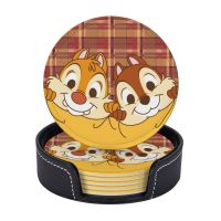 ที่รองแก้วหนังกลม Chip N Dale (6ชิ้น) กันรอยเปื้อนและกันลวกเหมาะสำหรับร้านอาหารห้องครัวสำนักงานฯลฯ