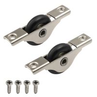 ✸ 30mm Dia Screen Door Rollers Nylon Black Wheel Sliding Door Heavy Duty Steel Pulley Furniture Roller Wheels for Wardrobe Closet