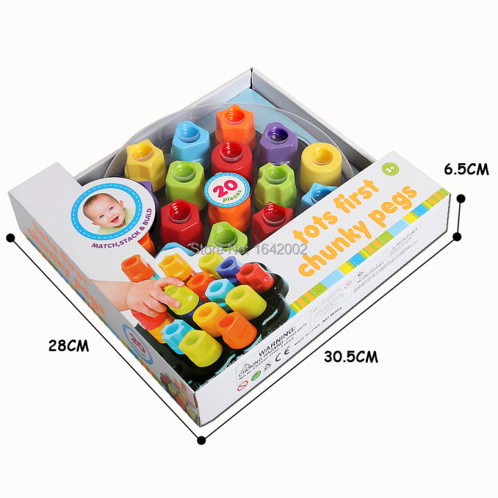 tots-first-chunky-pegs-amp-pegboard-for-developing-motor-skills-3d-puzzles-bricks-palace-toy-pegs-kits-educational-toy-for-kids