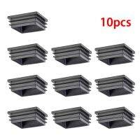 10pcs Pipe Tube Plug End Caps Furniture Legs Bottom Anti Slip Covers Black Plastic Feet Protector Cap Square Plug Pads Pipe Fittings Accessories