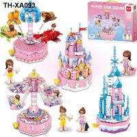 Compatible assembly blocks girl music box spring castle particles childrens educational toys gifts