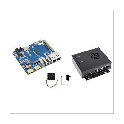 Waveshare for Raspberry Pi CM4 ETH Box Wifi6 Dual Network Port Expansion Board with Case for Compute Module 4 Lite/Emmc
