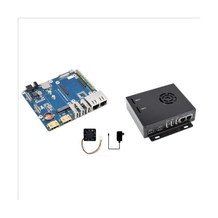 Waveshare for Raspberry Pi CM4 ETH Box Wifi6 Dual Network Port Expansion Board with Case for