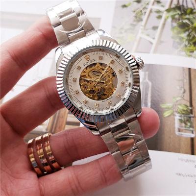 นาฬิกากลไกของผู้ชายนาฬิกาผู้ชายคุณภาพสูงนาฬิกาข้อมือลำลองธุรกิจสายสแตนเลสนาฬิกาแฟชั่น