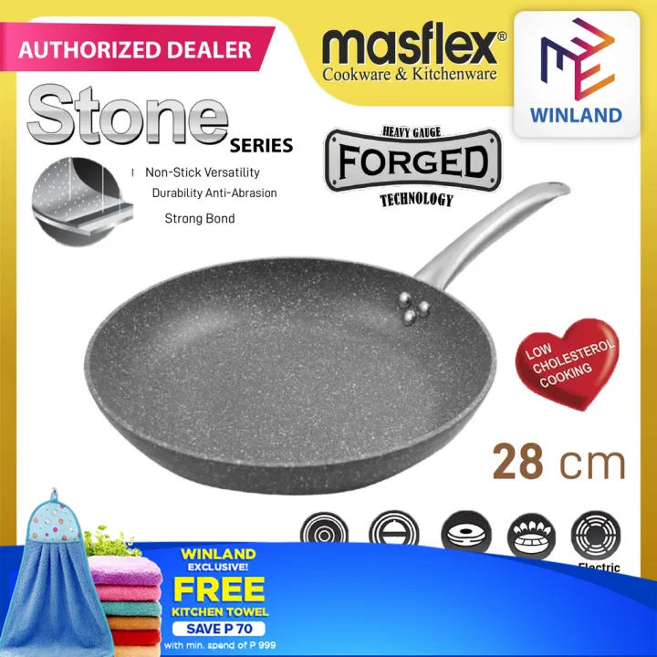 Masflex Original Forged Stone Non-Stick Induction Frying Pan 28cm Fry ...