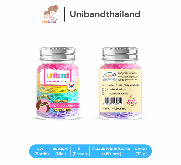 uniband-หนังยางรัดผม-ไม่กินผม-ไม่ดีดขาดง่าย-tpu-mini-size-pastel