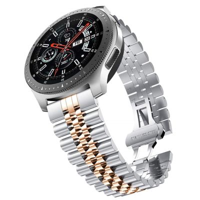 20มม. สำหรับนาฬิกา Samsung Galaxy 3สายนาฬิกาข้อมือลูกปัดห้าเม็ด41มม. (สีเงิน)
