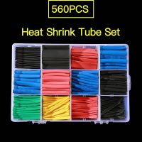 560Pcs Heat Shrink Tubing Insulation Shrinkable Tube Electronic Polyolefin Ratio 2:1 Wrap Wire Cable Sleeve Kit Electrical Circuitry Parts