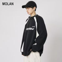 MOLAN เสื้อแจ็กเก็ตผู้ชายเสื้อกันหนาวผู้ชายแบบสวมหัว,สไตล์ฮาราจูกุสไตล์ใหม่