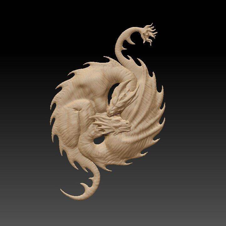 Sleeping Dragon 3d Relief Stl Model For Cnc Or 3d Printers In Stl File ...