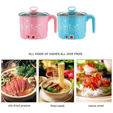 1PC Small Power Electric Skillet Multi-Function Pot Household Small Noodle Cooking  Pot Mini Cooking Pot 1.5l Electric Pot