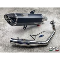 ส่งทันที ท่อแต่ง Forza350 ปลายท่อตรงรุ่น คอบอมใหญ่สแตนเลส Akrapovic 18 นิ้ว เลสสีดำ ปากคาร์บอนเคฟล่าแท้ ปากเฉียง โลโก้เลเซอร์