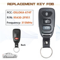 KEYECU 315MHz FCC:OSLOKA-674T 4ปุ่มเปลี่ยนกุญแจรีโมท Fob Pn: 95430-2F951สำหรับ2007 2008 2009 Kia Spectra5