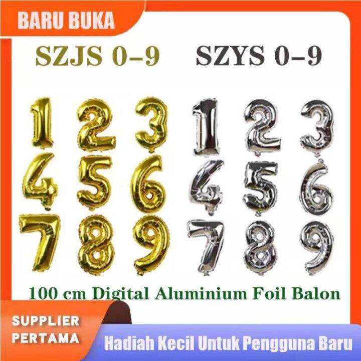 100 cm Digital Aluminium Foil Balon Ulang Tahun Ulang Tahun Tahun Baru