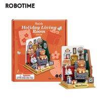 Robotime Rolife บ้านตุ๊กตาจิ๋ว DIY บ้านไม้พื้นที่น้อยและอบอุ่นของขวัญคริสมาสต์วันเกิดของเล่น3D สำหรับเด็กเด็กผู้หญิง DS028-DS030