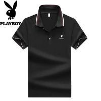 Playboy เสื้อยืดโปโล แฟชั่นใหม่ สําหรับผู้ชาย