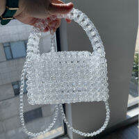 Customized Bead Bag Green Hand-woven Celebrity Handbags Top-handle Purses and Handbags Unique Design Ladies Party Bag