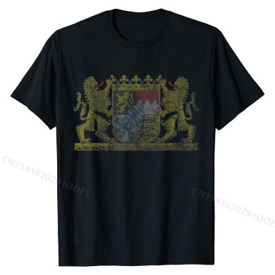 Vintage Bavaria German T-Shirt Coat of Arms Germany Shirt T Shirts Classic Casual Cotton Man Tops &amp; Tees Funny