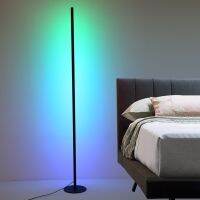 80cm Modern LED Corner Lamp Remote Background Atmosphere RGB Floor Light Multi-Modes Bar Bedside Atmosphere Decor Lamp Night Lights