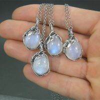 Thorny Natural Gem Stone Opal Irregular Shape Pendant Handmade Crafts DIY Necklace Jewelry Exquisite Moonstone Choker for Woman