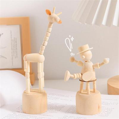 Nordic Style Creative Puppet Decoration Wooden Small Animal Mini Desktop Decorate Student Childrens Wooden Building Blocks Toys