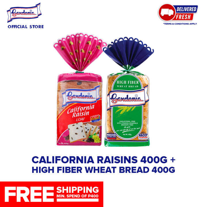 Gardenia California Raisins 400g + High Fiber Wheat Bread 400g Lazada PH