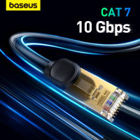 Baseus Ethernet Cable Cat 7 Lan Cable 10Gbps Round RJ45 0.5-5M สาย Cat7สำหรับ Router Modem เครือข่ายอินเทอร์เน็ตสำหรับแล็ปท็อป PS 5