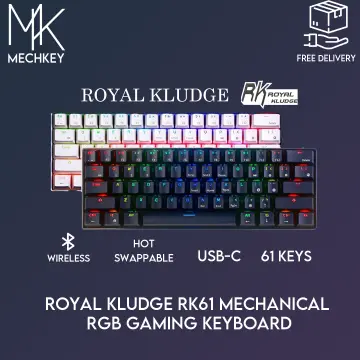 RK61 Royal Kludge Wireless Mechanical Keyboard Tri-Mode Bluetooth  5.0/2.4G/USB-C RGB Backlit 61 Key Hot-Swappable Gamer Keyboard