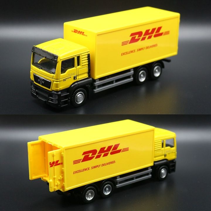 รถคอนเทนเนอร์-scania-1-64โมเดลรถของเล่น-tgs-dhl-รถขนส่งทางวิศวกรรมโลหะหล่อขนาดเล็กในเมือง-rmz-ของขวัญเด็กผู้ชาย