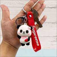 Cute Commemorative Doll Panda Ice Peripheral Pier Snow Couple Hanging Skiing Three-Dimensional Pier Mascot Dun Key Chain Ring Buckle