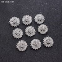 ㍿ CuiEr 10pcs/lot DIY sew on 18mm flower alloy Round Buttons for Cloths Accessories jewelry crystal rhinestones button