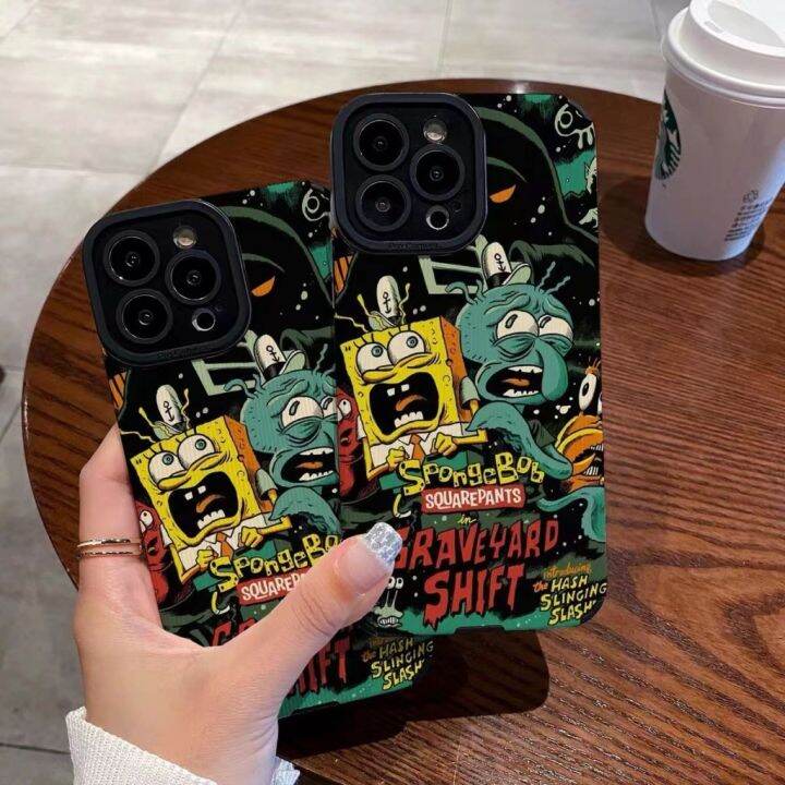 ๑-เคสโทรศัพท์มือถือแบบนิ่ม-กันกระแทก-ลาย-spongebob-squarepants-สําหรับ-iphone-14-promax-11-promax-11-12-13-6-7-8plus-x-max