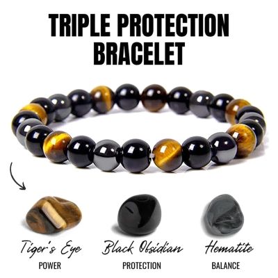 1 Natural Black Obsidian Hematite Tiger Eye Bead Bracelet For Men Magnetic Health Protection For Women Soul Jewelry