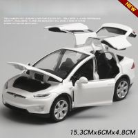 [COD]D.1:32 Tesla Model X MVP Car Models Alloy Diecast Toy Vehicle Doors Openable Auto Truck