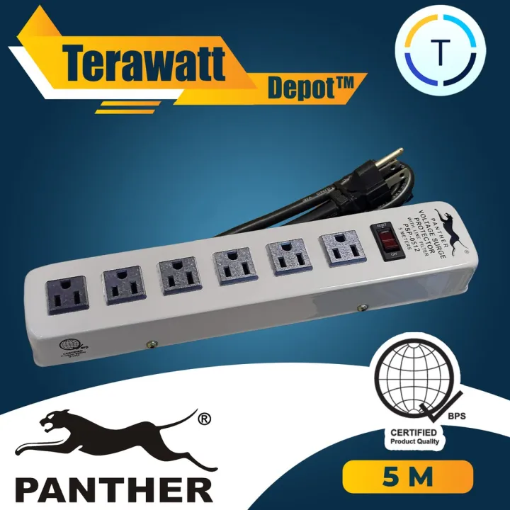 Panther Extension Cord w/ Voltage Surge Protector PSP0512 Lazada PH