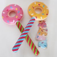 【hot】■ 80cm Donut Inflatable Sticks Doughnuts Ballon Gifts Kids Happy Theme Birthday Balons