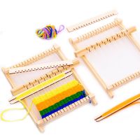 Children Wooden Diy Weave Loom Toys Set Pretend Play Hand Knitting Toys For Girls Household Knitting Machine Fine Motor Training Knitting  Crochet