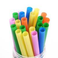 ✳❡☃ 100 Pieces Color Large Disposable Straws Extra Long Bold Plastic Drink Juice Straws Children 39;s DIY Handmade Straws