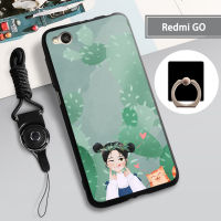 เคส TPU แบบนิ่มสำหรับ Xiaomi Redmi GO เคสโทรศัพท์คลุมทั้งหมดสายรัดและฝามีที่ถือวงแหวนโทรศัพท์กันรอยขีดข่วนแบบแฟชั่น