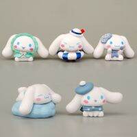 ฟิกเกอร์ Kawaii Sanrio 5ชิ้นของขวัญเครื่องประดับแบบสะสมได้โมเดลของเล่นอนิเมะ Cinnamoroll Gasha อนิเมะหุ่นพีวีซีทำมือตุ๊กตา