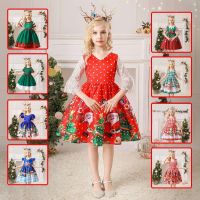 European and American childrens clothing Christmas Halloween dance party dress girl hosting performance evening