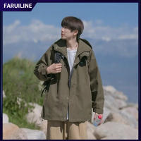 FARUILINE 22AW MEN399 เสื้อแจ็คเก็ตผู้ชาย เสื้อแจ็คเก็ตผู้ชายฤดูใบไม้ร่วงฤดูหนาว แจ็กเก็ตอเมริกันคาร์โก้ เสื้อแจ็คเก็ตผู้ชายอบอุ่นกันน้ำ ชุดปีนเขามีฮู้ด