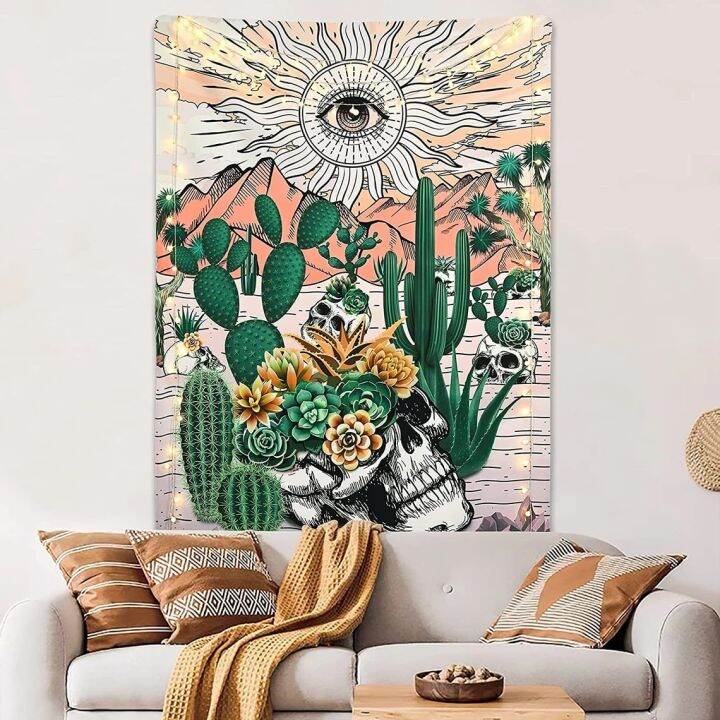 skull-tapestry-cactus-tapestries-psychedelic-sun-tapestry-mountain-wall-tapestry-nature-landscape-tapestry-wall-hanging-for-room