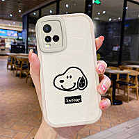 เคสโทรศัพท์ vivo y21 Cartoon Snoopy Leather Soft TPU Square Camera Protection Anti Gores Rubber Mobile Phone Cases