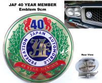 [ JAF ] TOYOTA KE30 KE70 JAF 40 Year Member Japan Automobile Federation Front Grill Badge Car JDM Emblem 9cm โลโก้ติดกระจังหน้าแต่งรถยนต์ ของแต่งญี่ปุ่น jdm