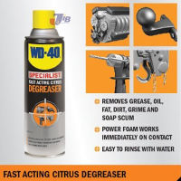 WD-40 SPECIALIST สเปรย์โฟมขจัดไขมัน (Degreaser) ขนาด 450 มิลลิลิตร ทำความสะอาด คราบน้ำมัน คราบจารบี ไขมัน และสิ่งสกปรกต่างๆ