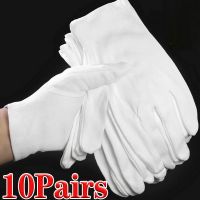 20PCS Etiquette White Cotton Gloves High Stretch Work Gloves Film SPA Jewelry Mittens Sweat Absorption Household Cleaning Tools